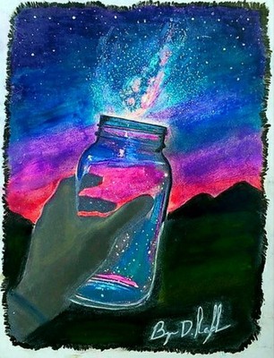 Dark Mountain Arts  - Fire Fly - Milky Way - Original Artwork - Signed Print 