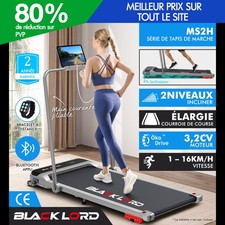 BLACK LORD Tapis de Course/Marche Électrique Maison Bureau Incliné Pliable