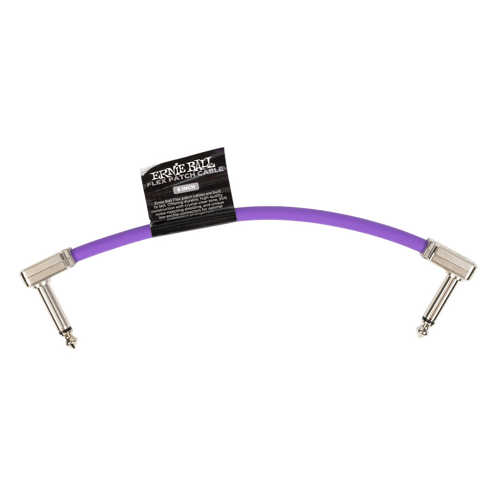 Guitar Instrument Patch Cable 6 Inch Ernie Ball Angled Purple 100% Genuine
