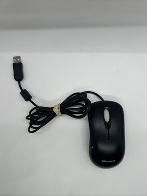 Microsoft Basic Optical Black Mouse V2.0 USB MSK-1113 Tested Works