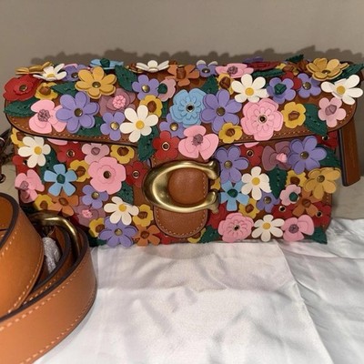 NWT Coach Floral Appliqué Tabby 26 Leather Spring 2026 tags