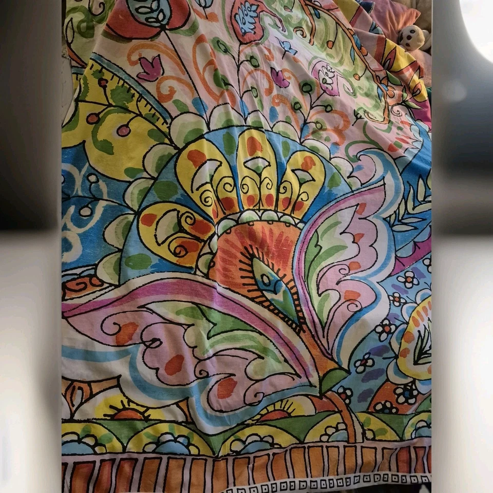 Vintage HOMEWARE MMK Duvet Cover TWIN Floral Multi-Color Colorful  - Image 4 of 4