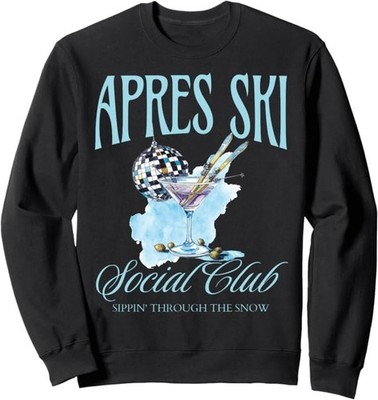 Apres Ski Social Club Drinking Party Womens Winter Sport Top Sweatshirt