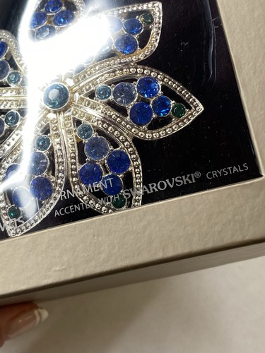 Harvey Lewis Luxe Vintage hängendes Ornament Swarovski Kristalle blau Weihnachtsstern - Bild 13 von 15