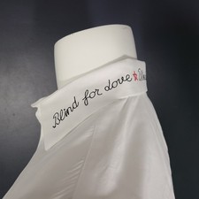 GUCCI Blind For Love Oxford Dress Shirt Embroidered Collar White US16.5 | IT42