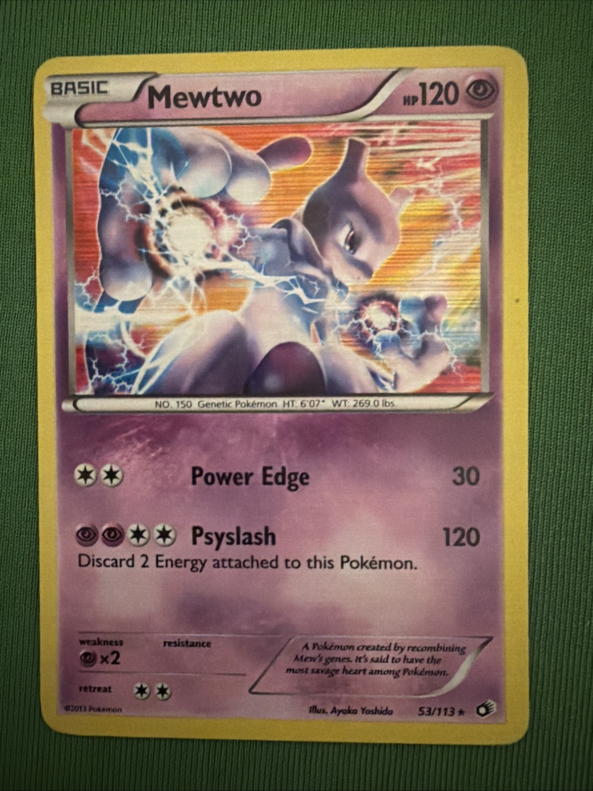 Pokémon TCG Mewtwo Legendary Treasures 53/113 Reverse Holo Holo Rare.
