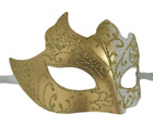 Elegant Gold and White Venetian Mask for Masquerade and Mardi Gras Events