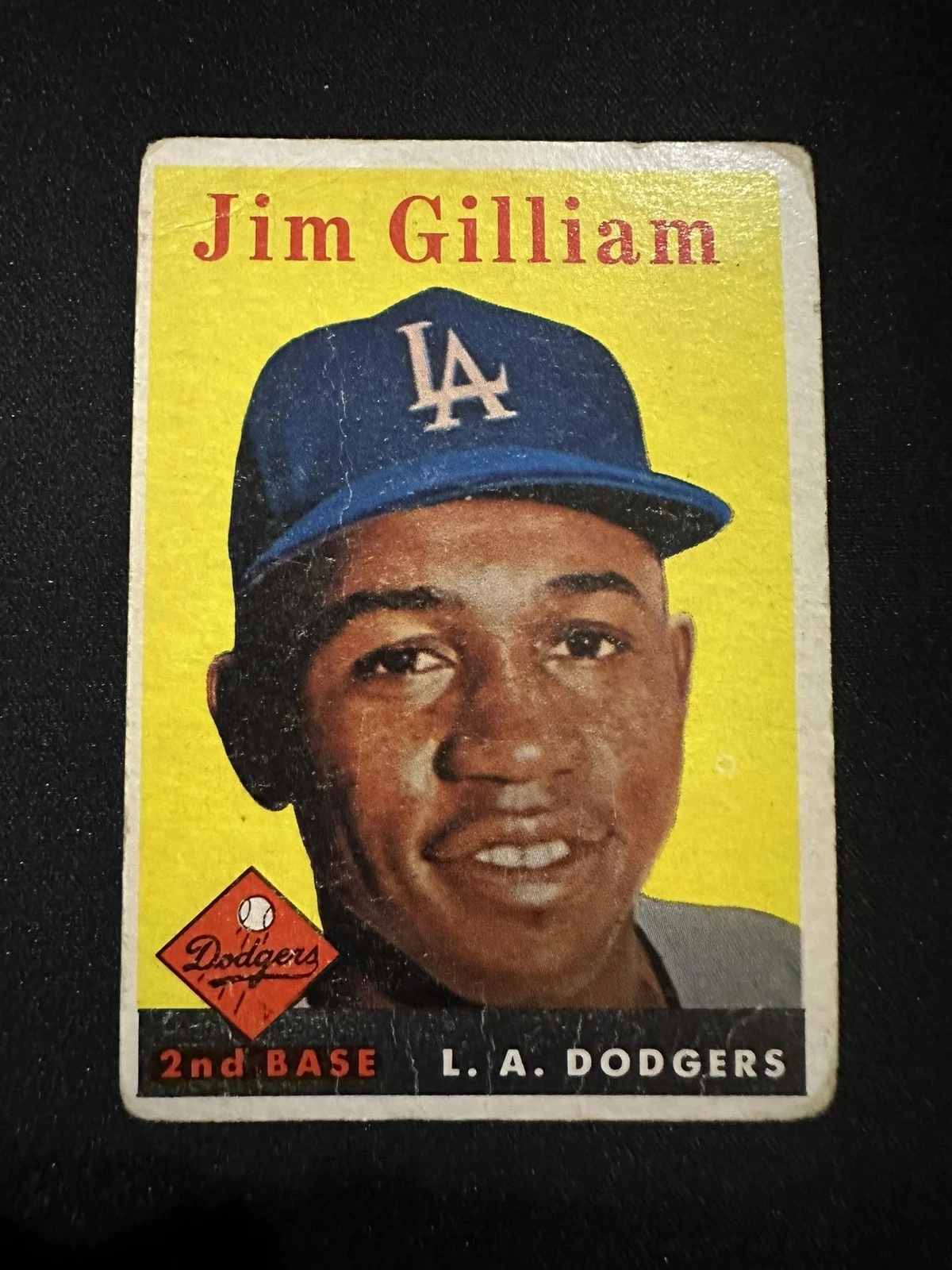 1958 Topps #215 Jim Gilliam Low Grade Dodgers card