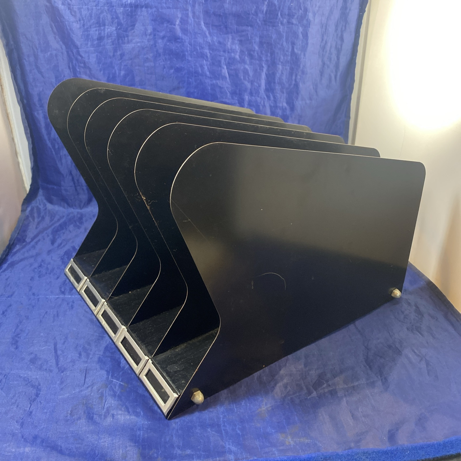 Tray File Organizer Industrial Metal Desk Mid Century Modern Atomic Era, Vtg