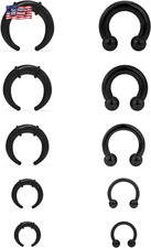 14G-4G Septum Stretching Kit Surgical Steel Acrylic Pincher Tapers C Shape Buffa