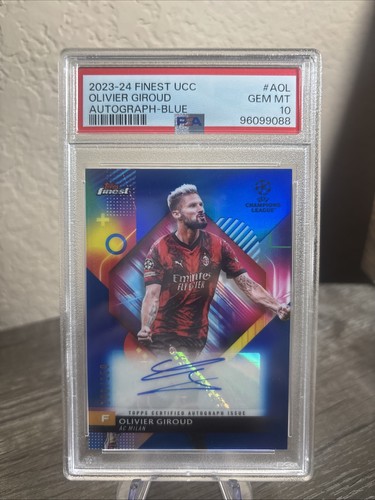 2023-24 Topps Finest Olivier Giroud Auto Blue Shimmer /150 PSA 10AC Milan #AOL