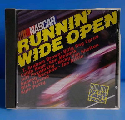 NASCAR Runnin' Wide Open 1995 CD Joe Diffie Billy Ray Cyrus Kyle Petty VG+