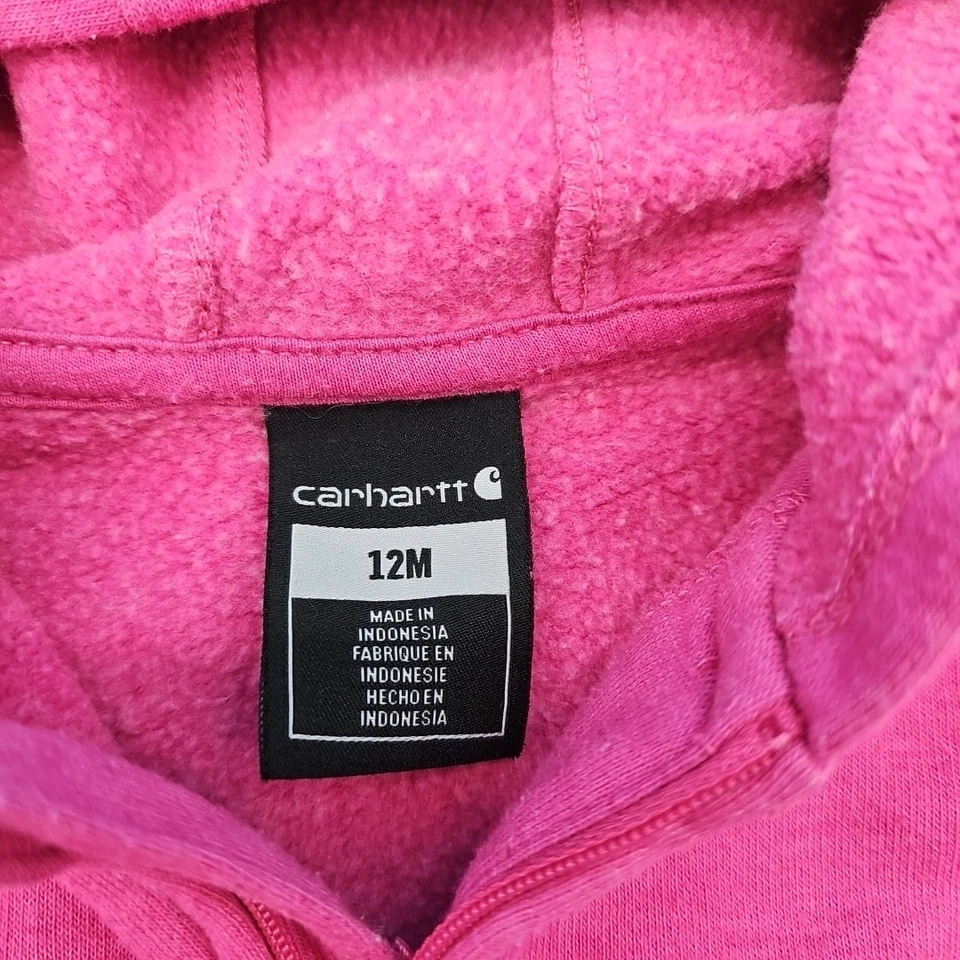 Sudadera con capucha Carhartt rosa de una pieza con cremallera frontal talla 12 meses Foto 3 de 4