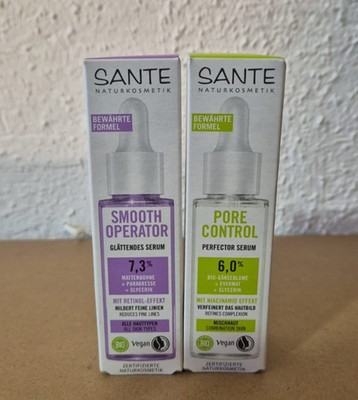 SANTE Serum Set Neu OVP   Smooth Operator 7,3% + Pore Control 6,0%   Vegan Bio