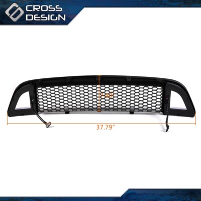 Honeycomb Style Upper Front Grille With LED For 2013-2014 Ford Mustang Non-Shelby - Black ABS