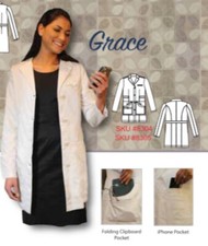 NEW Women's Lab coat 64 cotton, 33 tencel, 3 spandex, Silpure, Teflon XXS