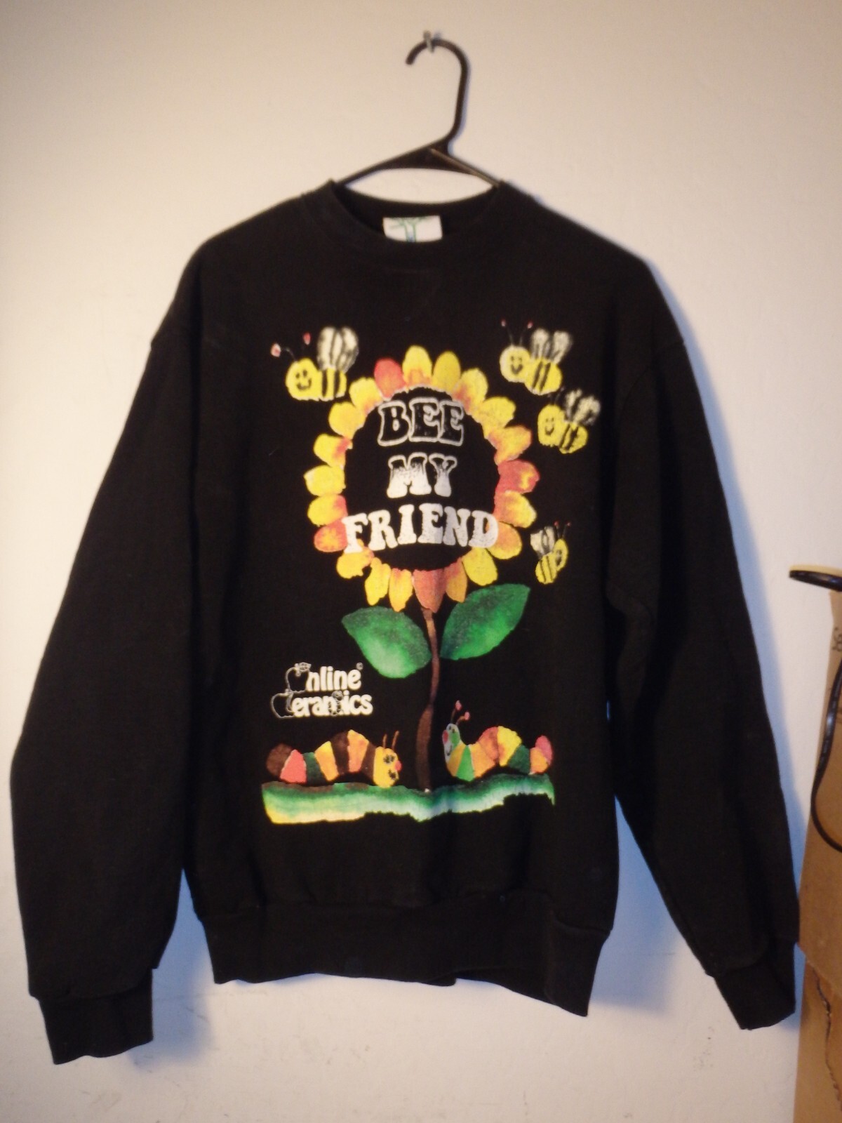 Online Ceramics Bee My Friend Black Sunflower Sweater Size Medium  -image