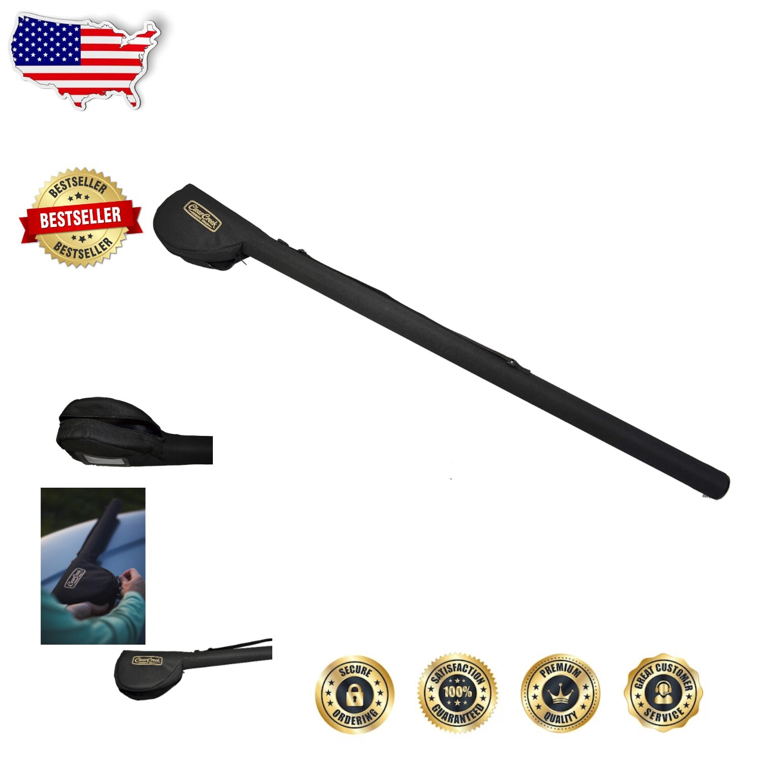 clear creek fishing poles Fly Rod Tube - 9' (Four Piece) - Easy to Carry Complete Protection Storage Case regardless of whether you are wading for speckled trout and redfish Trout Fishing a Crystal Clear