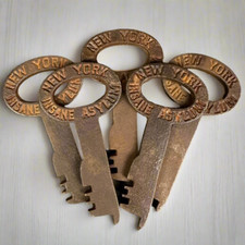 New York Insane Asylum Cast Iron 5-Key Set (3.5" Long)