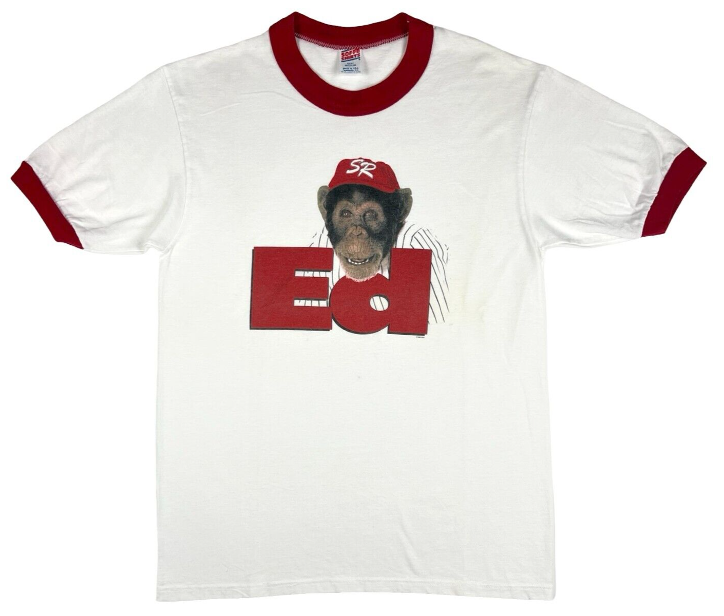 Vintage Ed Movie Ringer T-Shirt 90s Comedy Matt LeBlanc Chimp Monkey  