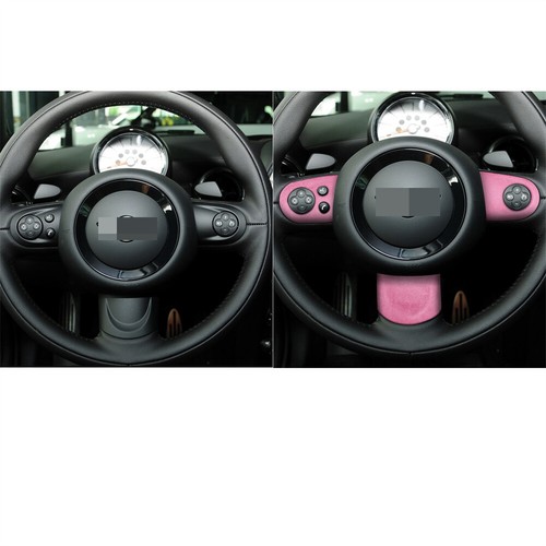 Suede Pink Steering Wheel Button Trim For BMW Mini Cooper R55 R56 R57 R58 R59R60 - Picture 6 of 11