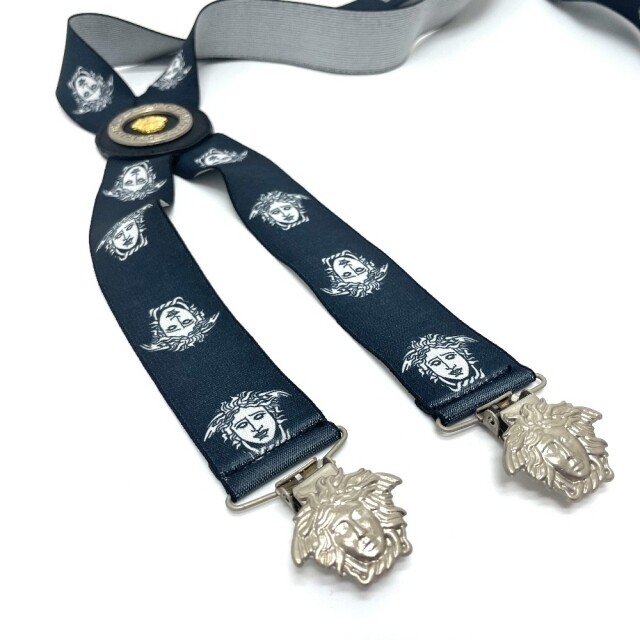 Versace Suspenders Belt Black Silver Men's Accessorie… Gem