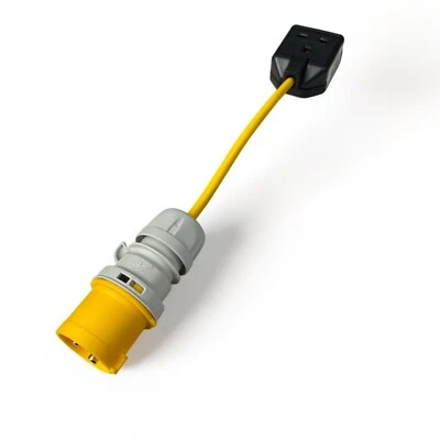 Marten® PAT Testing Adapter 110v 16a Plug to 230v 13a 1 Gang Socket Adapter