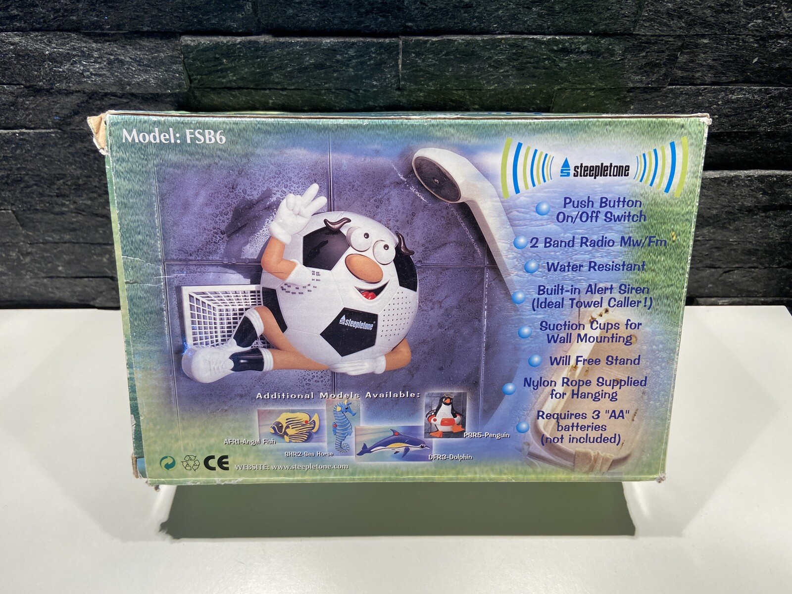 Retro Novelty Steepletone FSB6 Footballer Shape Water Resistant Shower