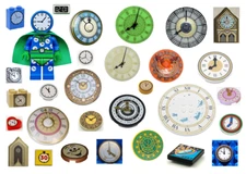 LEGO CLOCK SHOP ~ Tiles Bricks Radar Dish Printed Pattern Clocks NEW