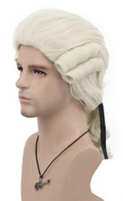 Man Colonial Judge Wig Long Curly Beige Wig Halloween Costume Cosplay Wig