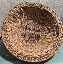 Vintage Woven Wicker Basket Large 16  Round Durable Rustic Boho Centerpiece EUC