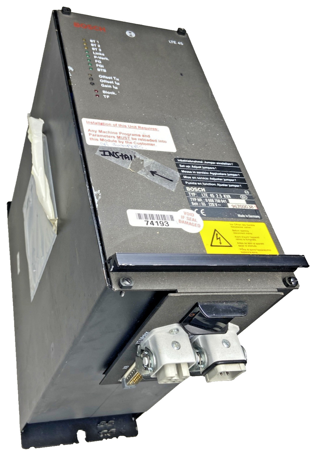 Bosch LTE 45 2.5 KVA,0 608 750 041 Servo Amplifier Pre-Owned 0528-5VKY