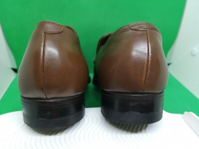 Vtg FLORSHEIM Size 9 EEE Brown Leather Loafers Slip-On Dress 