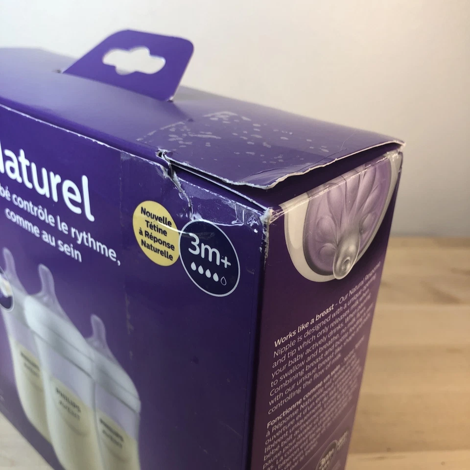 NUEVO Biberón Philips Avent Respuesta Natural Pezón Transparente 11oz Baby Comfort Nuevo Foto 2 de 2