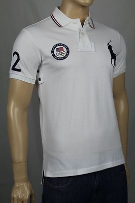 Ralph Lauren X-Large XL White Custom Fit USA Olympic Polo Ralph Lauren X-Large XL White Custom Fit USA Olympic Polo