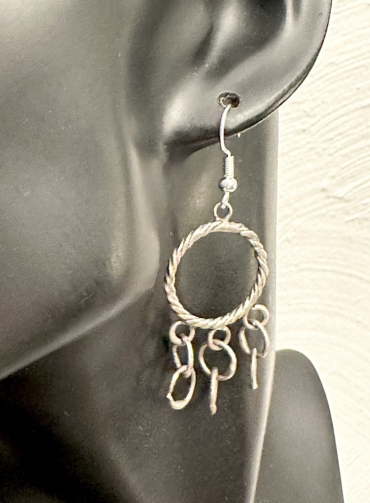 Fun 925 Sterling Silver Loops Dangle Earrings - image 5