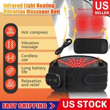 Red Light Heating Back Belt Wrap Massage Braces Back Waist Lumbar Pain Relief US