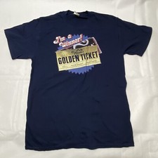 Willy Wonka Golden Ticket I'm a Winner Movie Film Graphic Blue Shirt Size Med