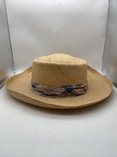 Vintage Kangol Design Straw Hat With Band Size Medium Made In USA