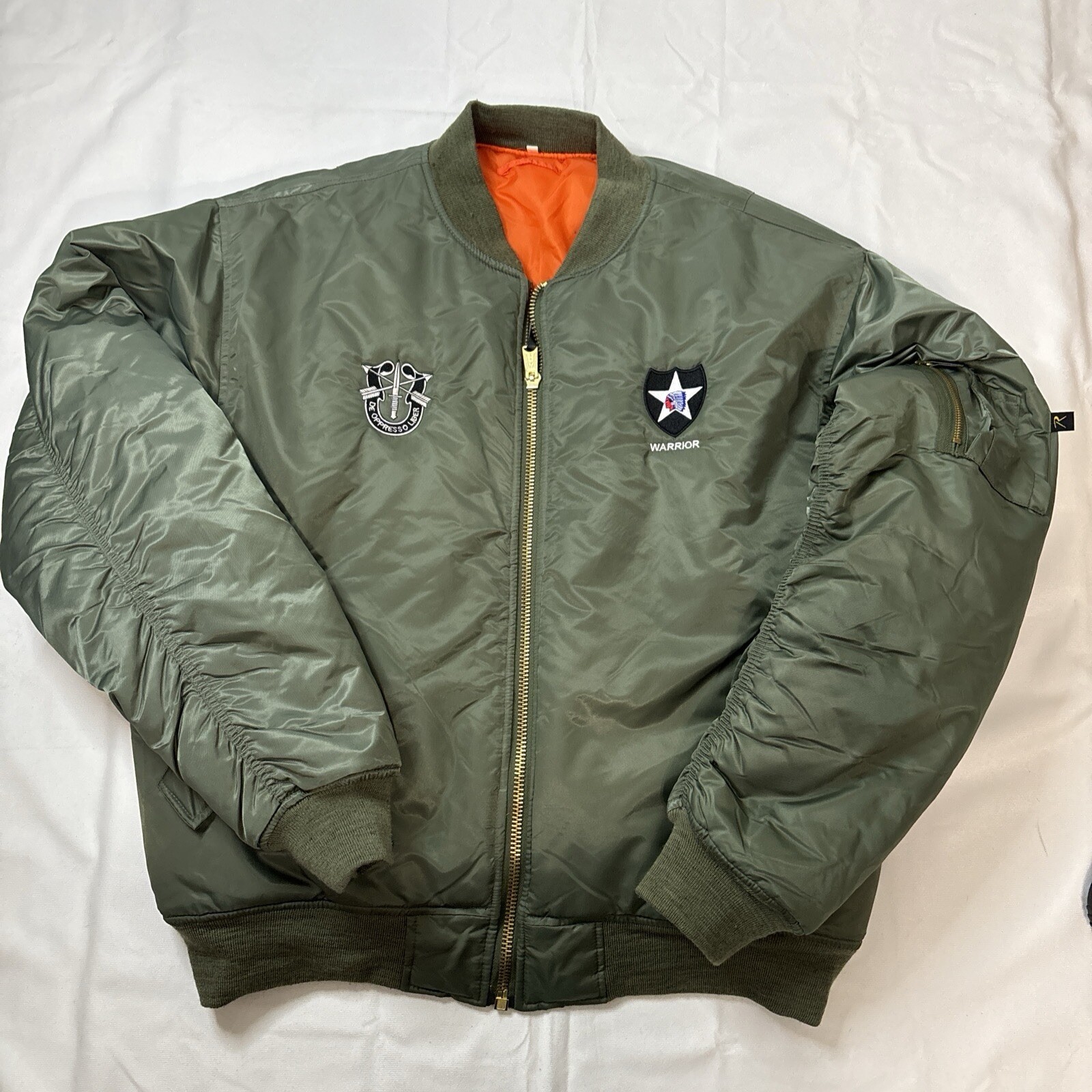 Rothco Reversible Jacket Flyer's Men's 3XL Green J-6141 Patches
