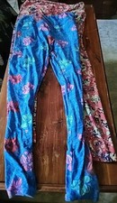 2 Pairs Of Tall And Curvy LuLaRoe Leggings Blue And Red Floral