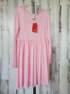 Forever 21 Girls Pink Mesh Dress Long Sleeve Sz 7/8 NWT | eBay