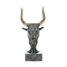 Minoan Minotaur Ancient Greek Mythology Head Bull Statue Bronze Figurine 5.5 in