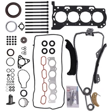 Head Gasket Set Bolts + Timing Chain Kit for Toyota Corolla Pontiac Vibe 1.8L