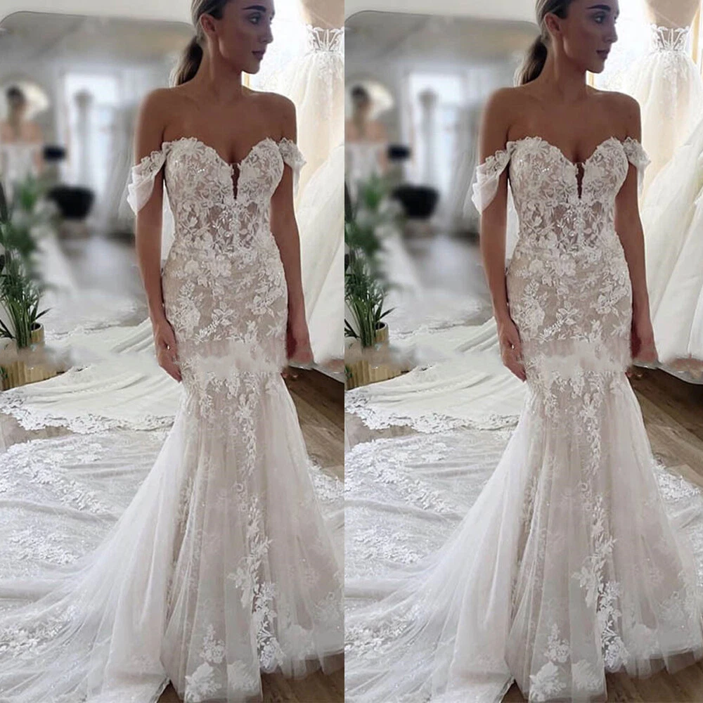 off the shoulder mermaid wedding dress