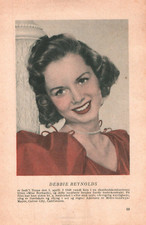 Debbie Reynolds + Dirk Bogarde Portraits 1950s Danish Magazine 1 Page 12x17cm
