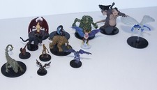 Dungeons and Dragons Minis Lot of 13. Fantasy Menagerie: Banderhobb, Demons, etc