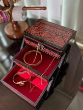 Jewellery Box Wooden Handmade Trinklet with Drawers Painted - Ramadan Offer Only