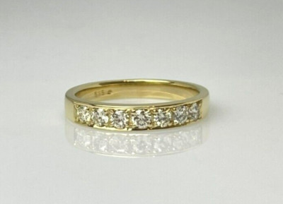 HALF MEMOIRE RING 14kt. YELLOW GOLD WITH DIAMONDS 0.50 Ct. MAGNIFYING GLASS BRILLIANT