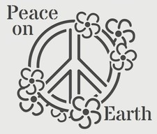 6"x7" Clear Plastic Stencil - Peace On Earth RO528 